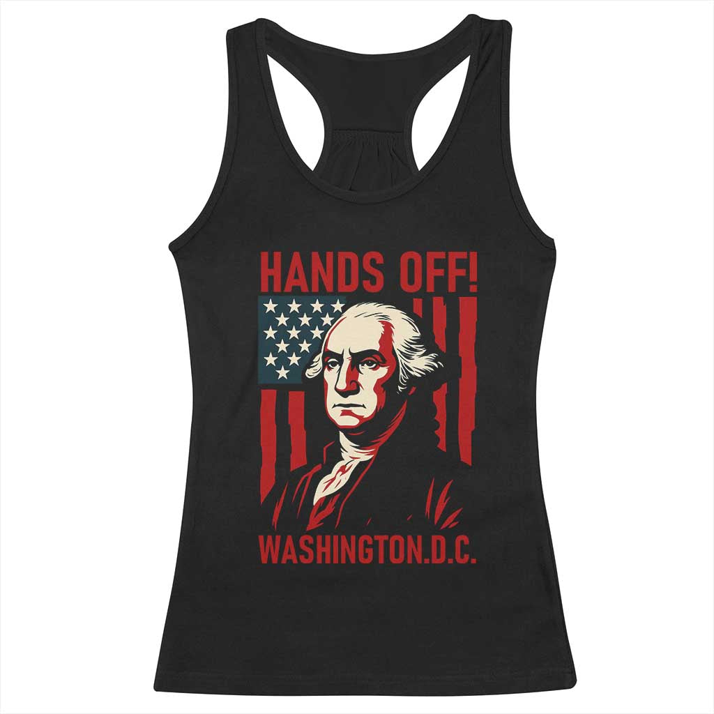 Hands Off DC Patriotic Racerback Tank Top George Washington American Flag - Wonder Print Shop