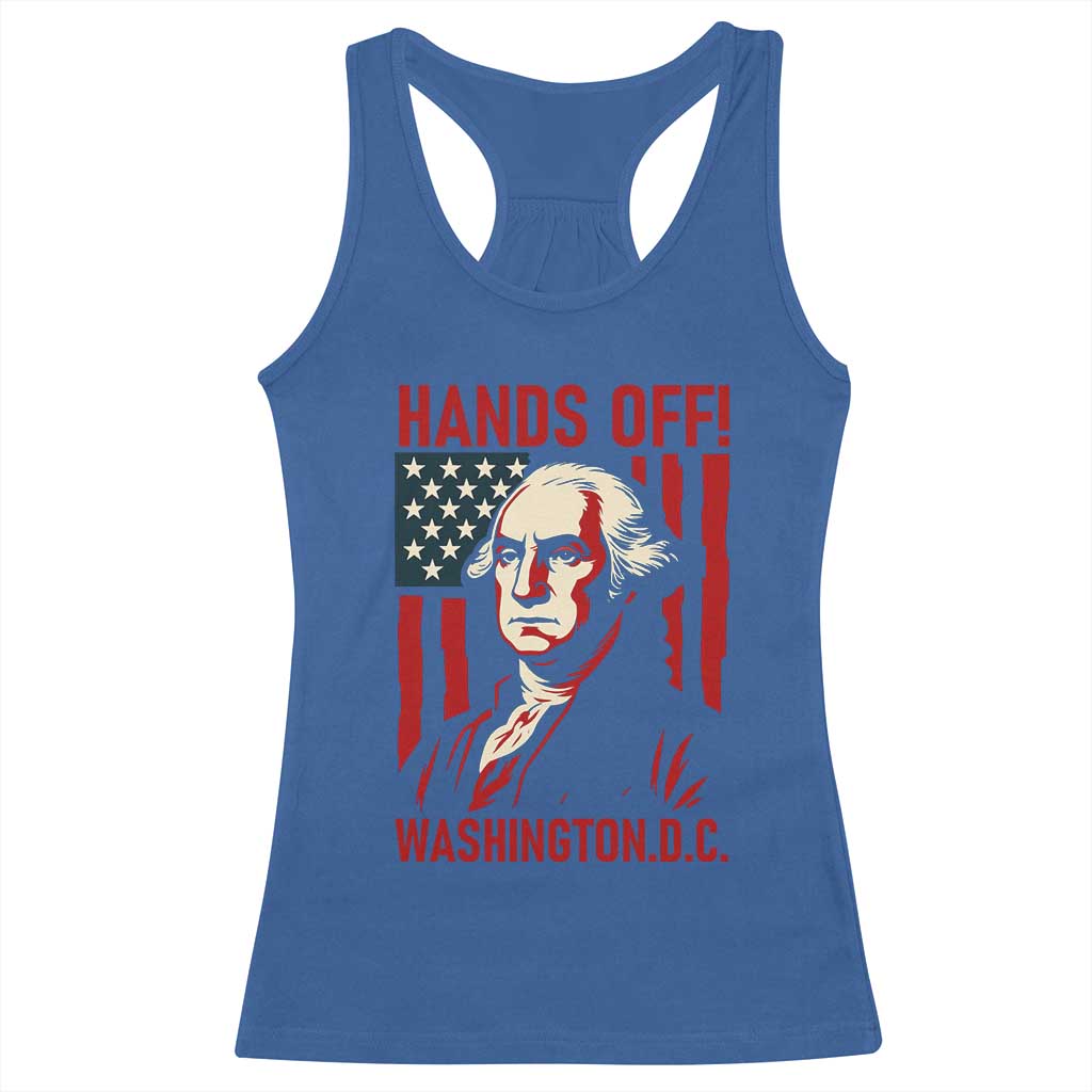 Hands Off DC Patriotic Racerback Tank Top George Washington American Flag - Wonder Print Shop