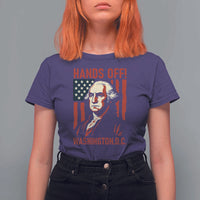 Hands Off DC Patriotic T Shirt For Women George Washington American Flag - Wonder Print Shop