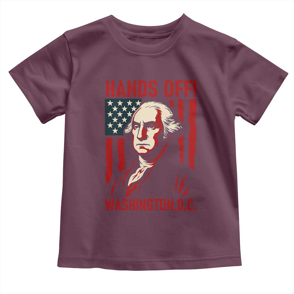 Hands Off DC Patriotic Toddler T Shirt George Washington American Flag - Wonder Print Shop