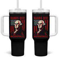 Hands Off DC Patriotic Tumbler With Handle George Washington American Flag - Wonder Print Shop