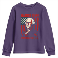 Hands Off DC Patriotic Youth Sweatshirt George Washington American Flag - Wonder Print Shop