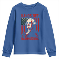 Hands Off DC Patriotic Youth Sweatshirt George Washington American Flag - Wonder Print Shop