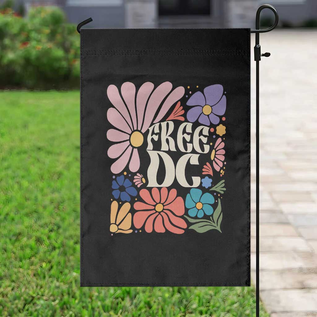 Free DC Subtle Groovy Floral Garden Flag Washington D.C. Rights Retro Hippie Style - Wonder Print Shop