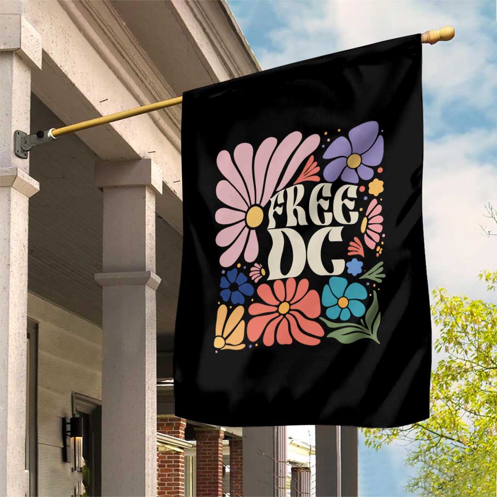 Free DC Subtle Groovy Floral Garden Flag Washington D.C. Rights Retro Hippie Style - Wonder Print Shop