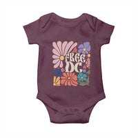 Free DC Subtle Groovy Floral Baby Onesie Washington D.C. Rights Retro Hippie Style - Wonder Print Shop