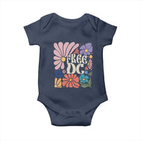 Free DC Subtle Groovy Floral Baby Onesie Washington D.C. Rights Retro Hippie Style - Wonder Print Shop