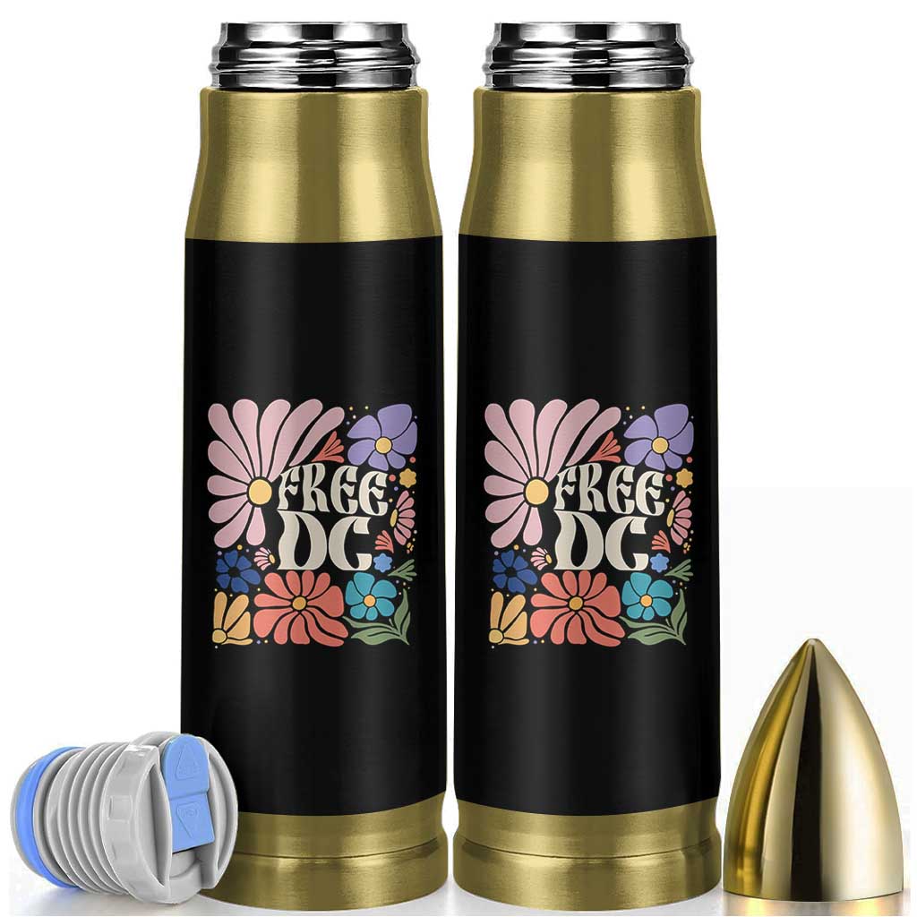 Free DC Subtle Groovy Floral Bullet Tumbler Washington D.C. Rights Retro Hippie Style - Wonder Print Shop