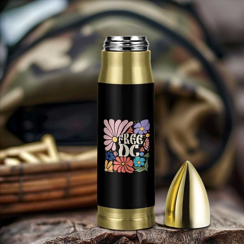 Free DC Subtle Groovy Floral Bullet Tumbler Washington D.C. Rights Retro Hippie Style - Wonder Print Shop