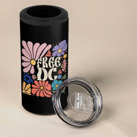 Free DC Subtle Groovy Floral 4 in 1 Can Cooler Tumbler Washington D.C. Rights Retro Hippie Style - Wonder Print Shop