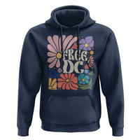 Free DC Subtle Groovy Floral Hoodie Washington D.C. Rights Retro Hippie Style - Wonder Print Shop