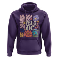 Free DC Subtle Groovy Floral Hoodie Washington D.C. Rights Retro Hippie Style - Wonder Print Shop