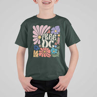 Free DC Subtle Groovy Floral T Shirt For Kid Washington D.C. Rights Retro Hippie Style - Wonder Print Shop