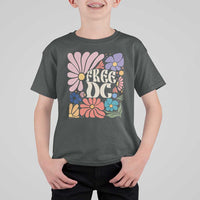 Free DC Subtle Groovy Floral T Shirt For Kid Washington D.C. Rights Retro Hippie Style - Wonder Print Shop
