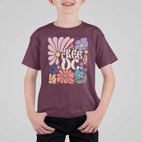 Free DC Subtle Groovy Floral T Shirt For Kid Washington D.C. Rights Retro Hippie Style - Wonder Print Shop