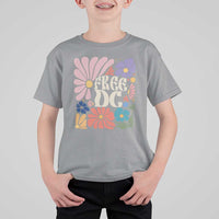 Free DC Subtle Groovy Floral T Shirt For Kid Washington D.C. Rights Retro Hippie Style - Wonder Print Shop