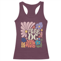 Free DC Subtle Groovy Floral Racerback Tank Top Washington D.C. Rights Retro Hippie Style - Wonder Print Shop