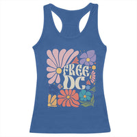 Free DC Subtle Groovy Floral Racerback Tank Top Washington D.C. Rights Retro Hippie Style - Wonder Print Shop