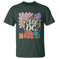 Free DC Subtle Groovy Floral T Shirt Washington D.C. Rights Retro Hippie Style - Wonder Print Shop