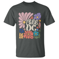Free DC Subtle Groovy Floral T Shirt Washington D.C. Rights Retro Hippie Style - Wonder Print Shop