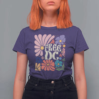 Free DC Subtle Groovy Floral T Shirt For Women Washington D.C. Rights Retro Hippie Style - Wonder Print Shop