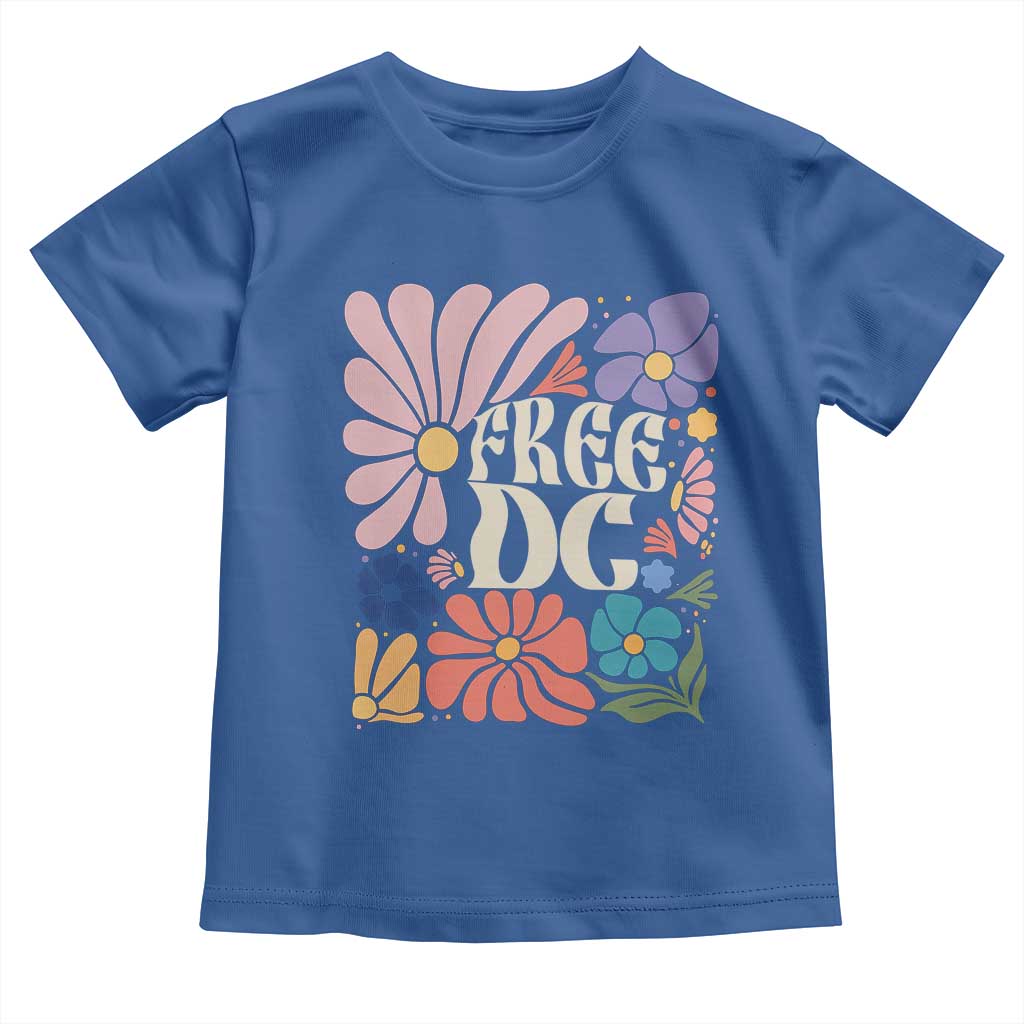 Free DC Subtle Groovy Floral Toddler T Shirt Washington D.C. Rights Retro Hippie Style - Wonder Print Shop