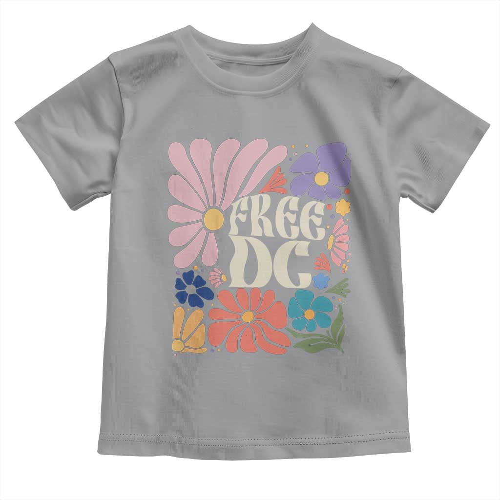 Free DC Subtle Groovy Floral Toddler T Shirt Washington D.C. Rights Retro Hippie Style - Wonder Print Shop