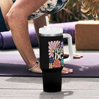 Free DC Subtle Groovy Floral Tumbler With Handle Washington D.C. Rights Retro Hippie Style - Wonder Print Shop