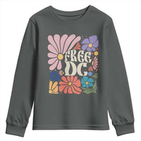 Free DC Subtle Groovy Floral Youth Sweatshirt Washington D.C. Rights Retro Hippie Style - Wonder Print Shop