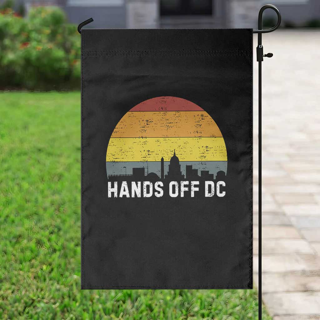 Hands Off DC Garden Flag Retro Washington D.C. Skyline - Wonder Print Shop
