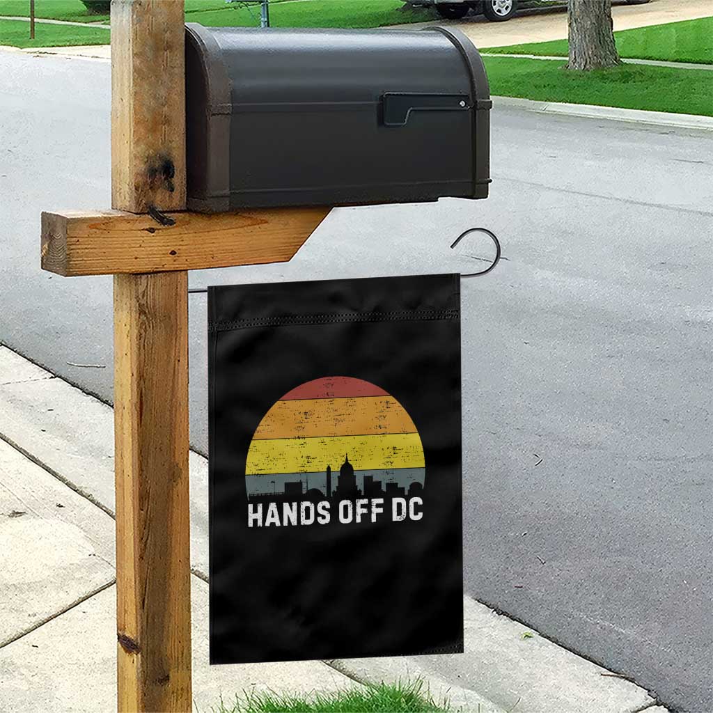 Hands Off DC Garden Flag Retro Washington D.C. Skyline - Wonder Print Shop