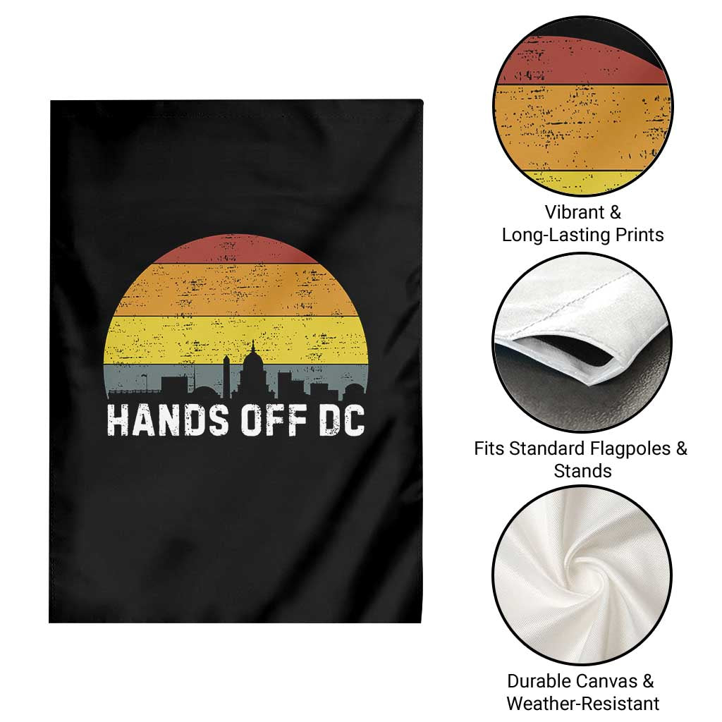 Hands Off DC Garden Flag Retro Washington D.C. Skyline - Wonder Print Shop