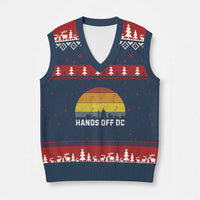 Hands Off DC V-Neck Knit Sweater Vest Retro Washington D.C. Skyline - Wonder Print Shop