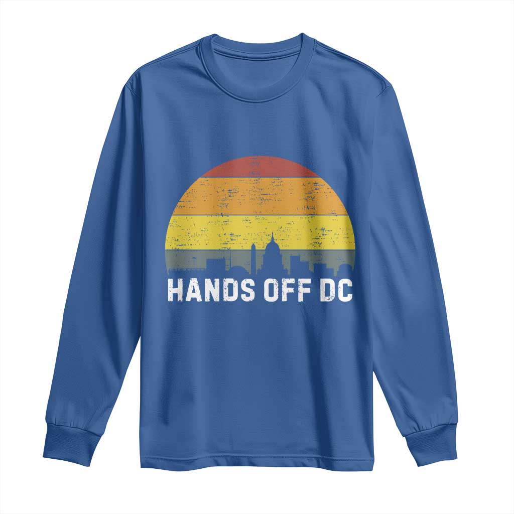 Hands Off DC Long Sleeve Shirt Retro Washington D.C. Skyline - Wonder Print Shop
