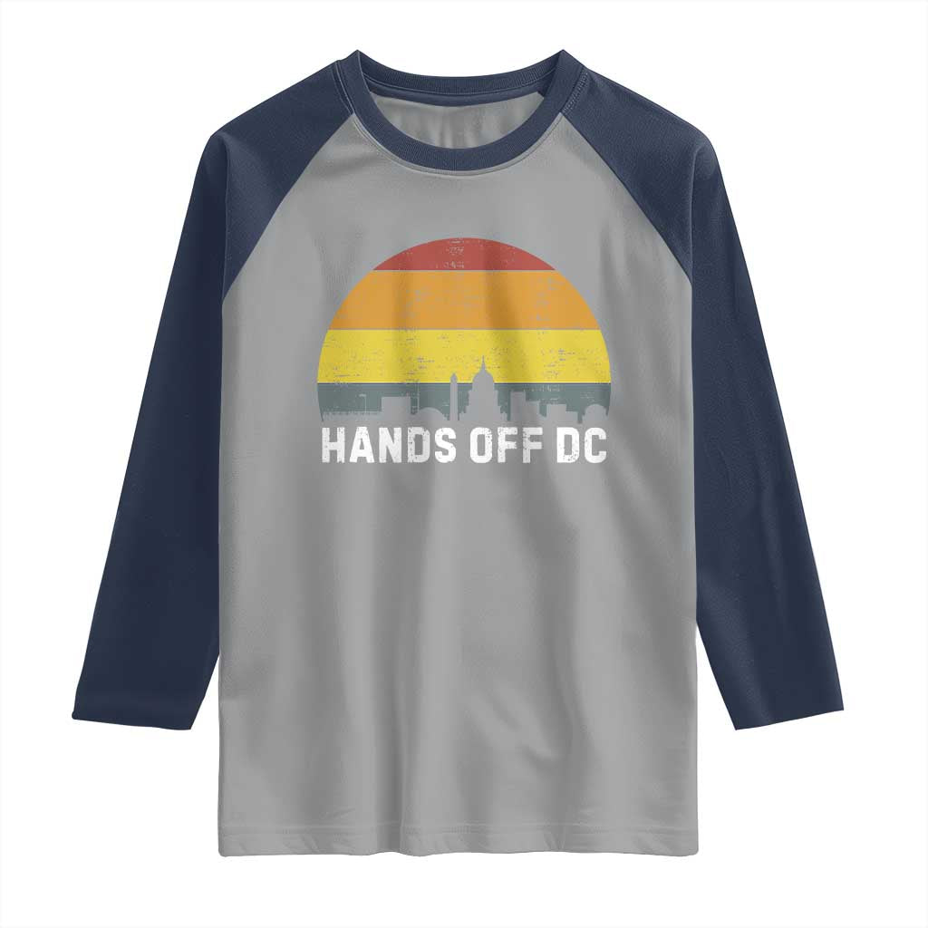 Hands Off DC Raglan Shirt Retro Washington D.C. Skyline - Wonder Print Shop