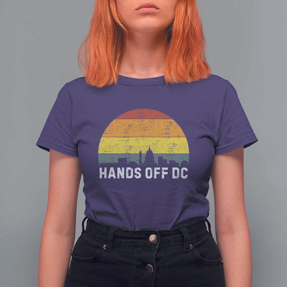 Hands Off DC T Shirt For Women Retro Washington D.C. Skyline - Wonder Print Shop