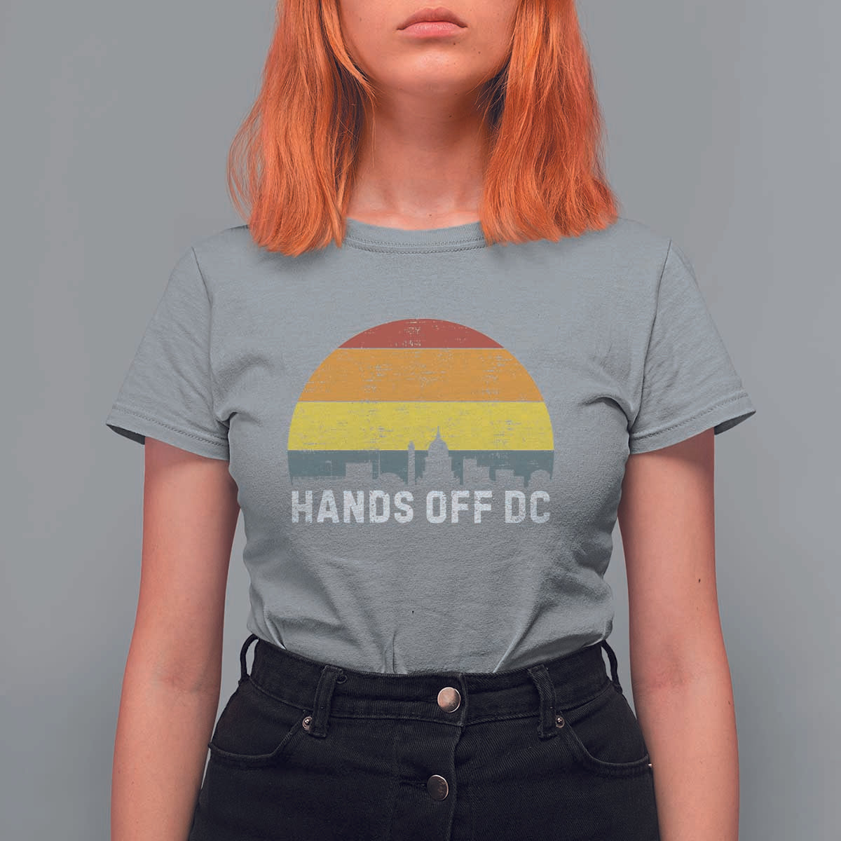 Hands Off DC T Shirt For Women Retro Washington D.C. Skyline - Wonder Print Shop