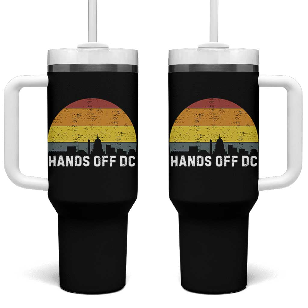 Hands Off DC Tumbler With Handle Retro Washington D.C. Skyline - Wonder Print Shop