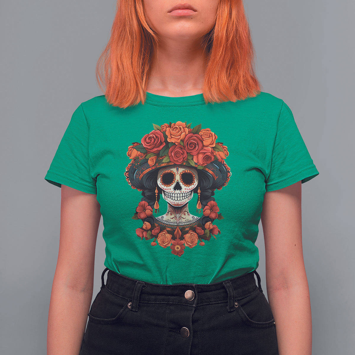 Day of the Dead Women T Shirt For Women Dia De Los Muertos Calavera Sugar Skull Women - Wonder Print Shop
