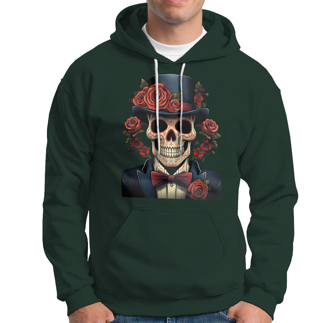 Day of the Dead Men Hoodie Dia De Los Muertos Calavera Sugar Skull Man Fancy Dress - Wonder Print Shop