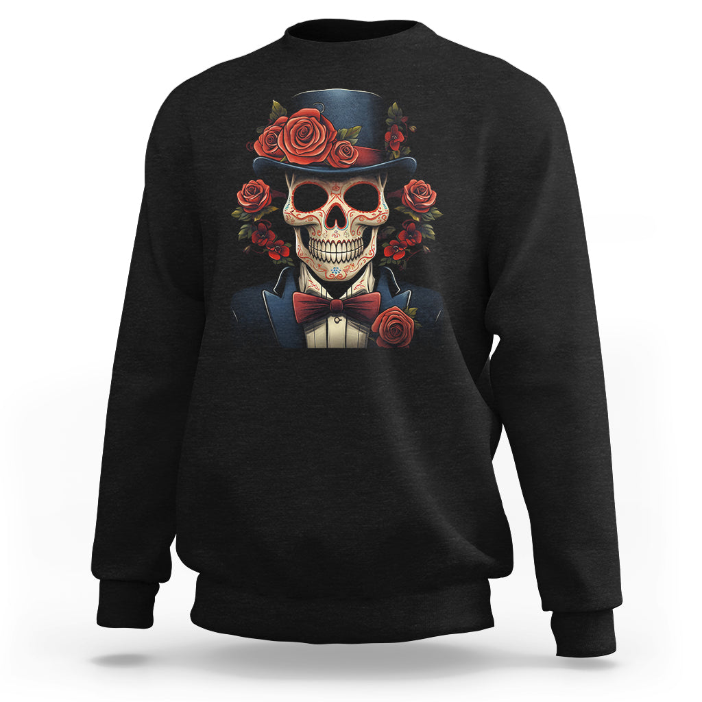 Day of the Dead Men Sweatshirt Dia De Los Muertos Calavera Sugar Skull Man Fancy Dress - Wonder Print Shop