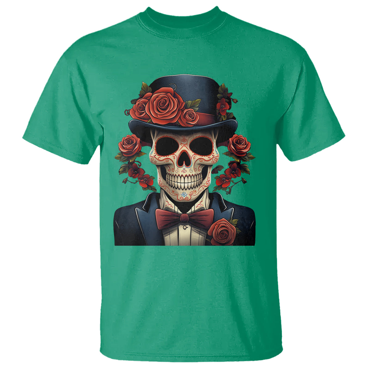 Day of the Dead Men T Shirt Dia De Los Muertos Calavera Sugar Skull Man Fancy Dress - Wonder Print Shop
