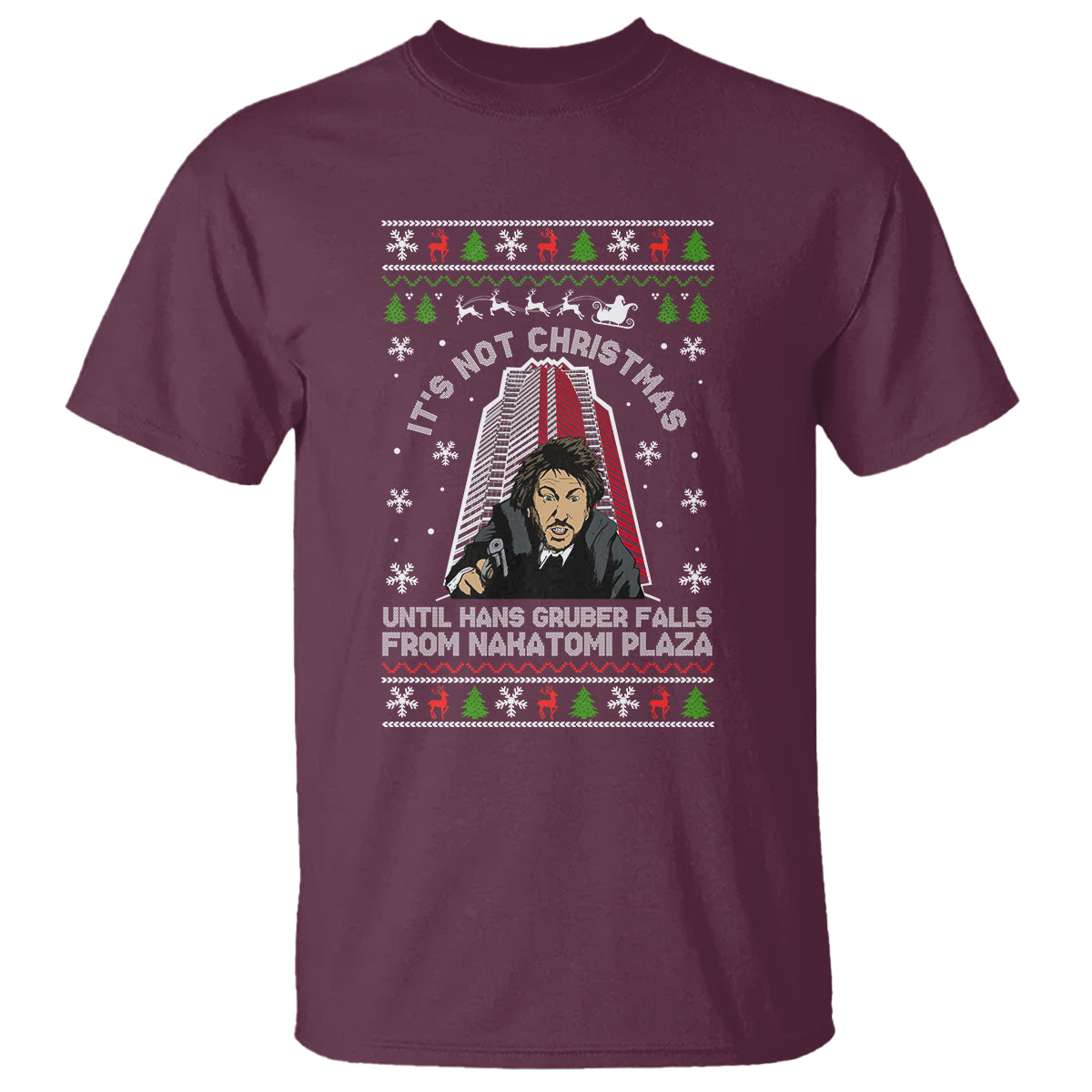 Nakatomi Plaza T Shirt It's Not Christmas Until Hans Gruber Falls - Wonder Print Shop