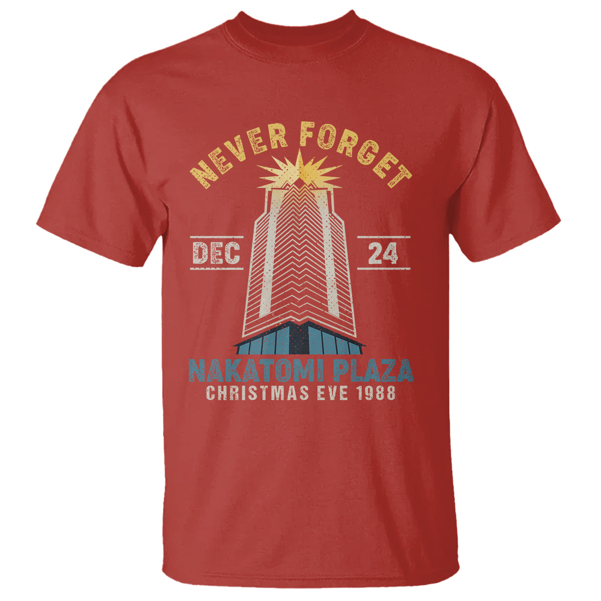 Nakatomi Plaza T Shirt Never Forget December 24 Christmas Eve 1988 - Wonder Print Shop