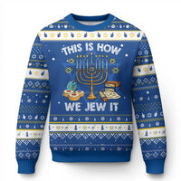 Funny Jewish Hanukkah Ugly Sweater This How We Jew It Menorah Chanukah - Wonder Print Shop