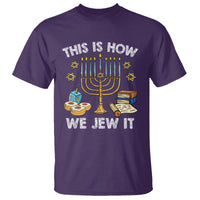 Funny Hanukkah T Shirt This How We Jew It Jewish Menorah Chanukah - Wonder Print Shop