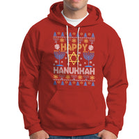 Happy Hanukkah Hoodie Jewish Festival of Lights Hanukkiah Menorah Ugly Chanukah - Wonder Print Shop