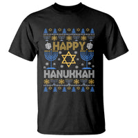 Happy Hanukkah T Shirt Jewish Festival of Lights Hanukkiah Menorah Ugly Chanukah - Wonder Print Shop