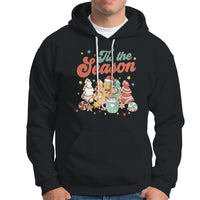 Christmas Cookies Hoodie Tis The Season Xmas Tree Cakes Gingerbread Man Retro Groovy - Wonder Print Shop