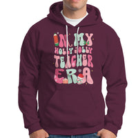 In My Holly Jolly Teacher Era Xmas Groovy Christmas Hoodie - Wonder Print Shop